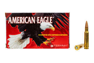 Federal American Eagle 308 ammunition is loaded with 150 grain full metal jacket bullets